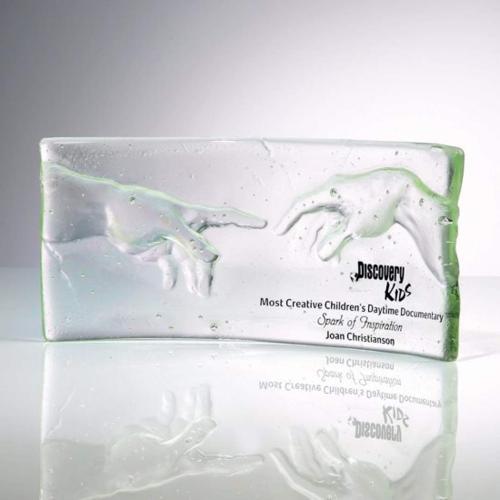 Awards and Trophies - Crystal Awards - Glass Awards - Art Glass Awards - Cast Inspiration Rectangle Glass Award
