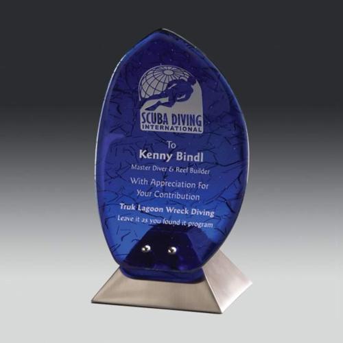 Awards and Trophies - Crystal Awards - Glass Awards - Art Glass Awards - Flame Flame Glass Award