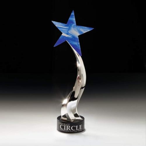 Awards and Trophies - Crystal Awards - Glass Awards - Art Glass Awards - Blazing Star Glass Award