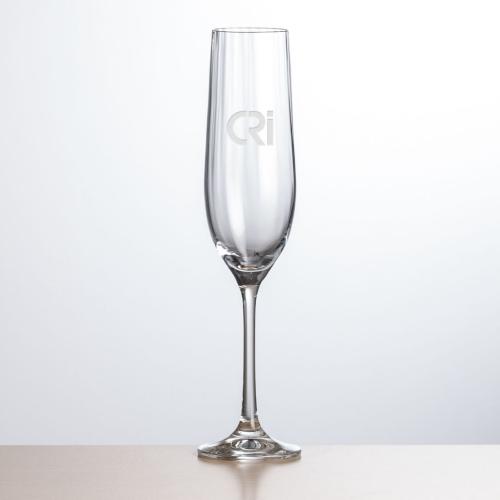 Corporate Gifts - Barware - Champagne Flutes - Amerling Flute 6.5oz - Deep Etch