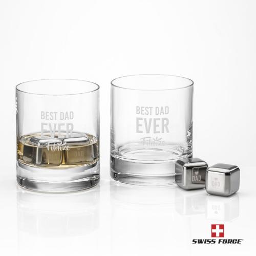 Corporate Gifts - Barware - Wine Accessories - Swiss Force® S/S Ice Cubes & 2 Rexdale OTR