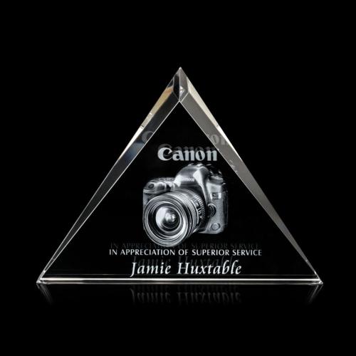 Awards and Trophies - Tideswell 3D Pyramid Crystal Award