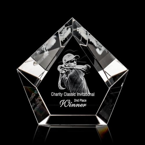 Awards and Trophies - Valecrest 3D Polygon Crystal Award