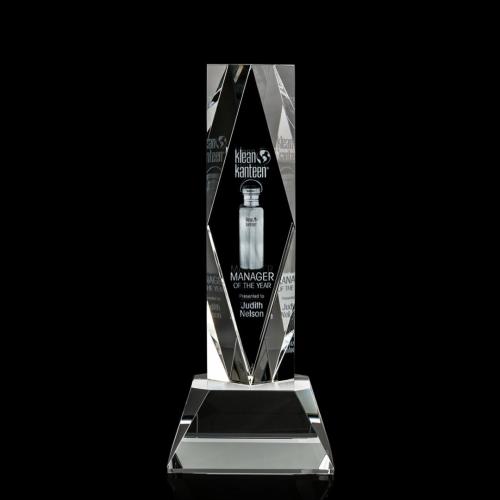 Awards and Trophies - President 3D Clear on Base Towers Crystal Award