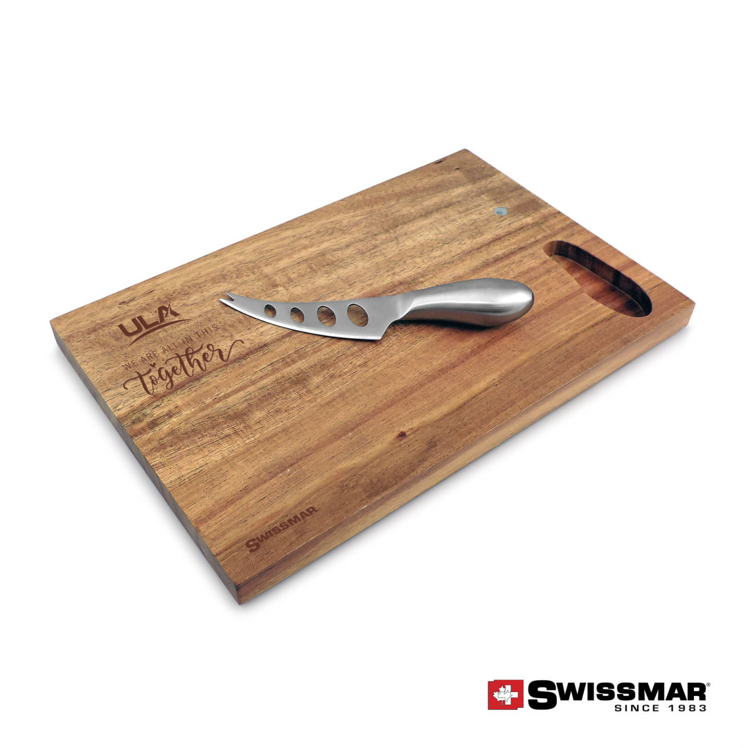 Bamboo Cutting Board with Cheese Slicer Blade, Swissmar