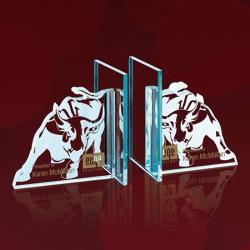 Corporate Gifts - Desk Accessories - Bookends - Bull Bookends - Jade
