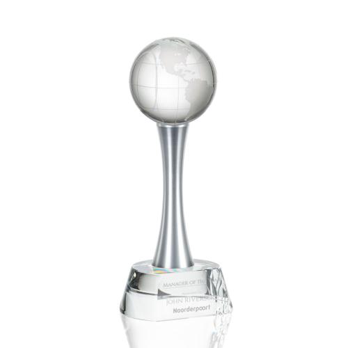 Awards and Trophies - Willshire Clear Globe Crystal Award