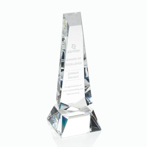 Awards and Trophies - Rustern Clear on Base Obelisk Crystal Award