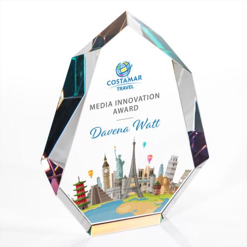 Awards and Trophies - Norwood Full Color Multi-Color Crystal Award