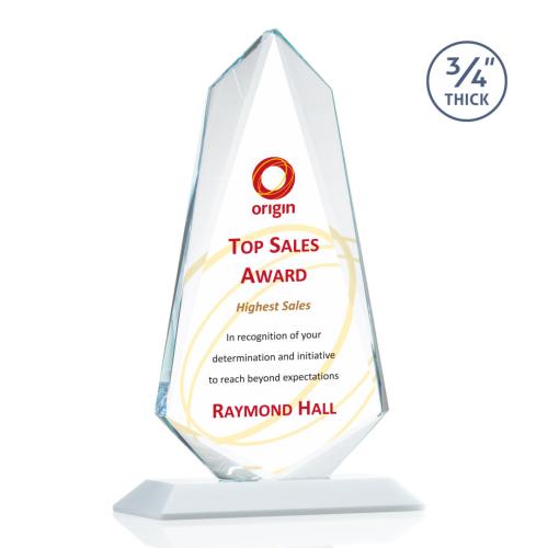 Awards and Trophies - Full Color Imprint - Sheridan Full Color White Crystal Award