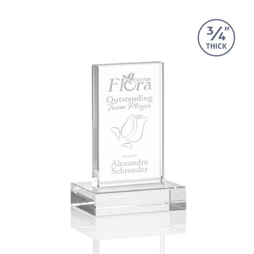Awards and Trophies - Hathaway Clear Rectangle Crystal Award
