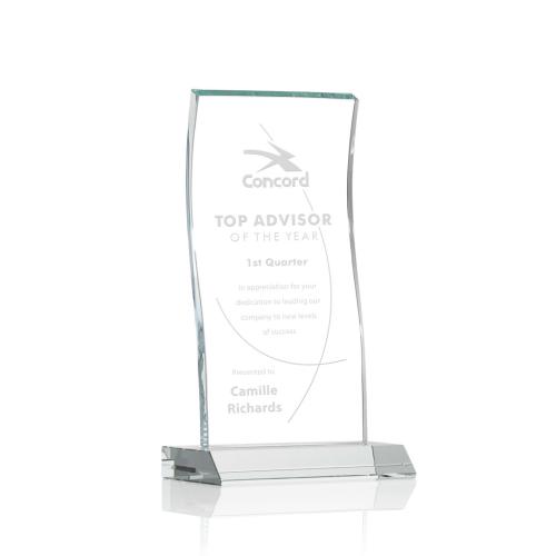 Awards and Trophies - Edmonton Clear Rectangle Crystal Award