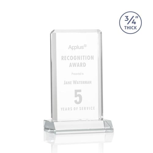 Awards and Trophies - Southport Clear Rectangle Crystal Award
