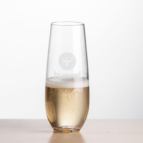 Corporate Gifts - Barware - Champagne Flutes - Boston Flute - Deep Etch