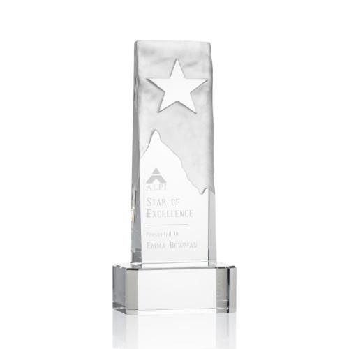 Awards and Trophies - Stapleton Star Clear on Base Rectangle Crystal Award