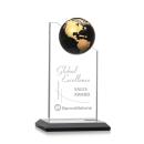 Arden Black/Gold Globe Crystal Award