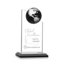 Arden Black/Silver Globe Crystal Award