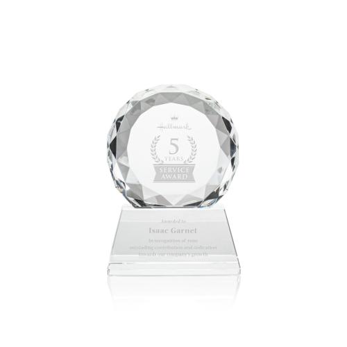 Awards and Trophies - Seville Clear on Base Circle Crystal Award