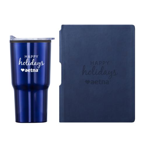 Promotional Productions - Journals & Notebooks - Softcover Journals - Eccolo® Groove Journal/Bexley Tumbler Gift Set