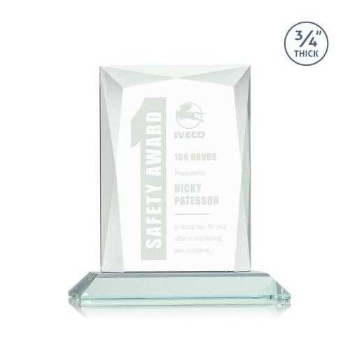 Awards and Trophies - Messina Jade Rectangle Glass Award