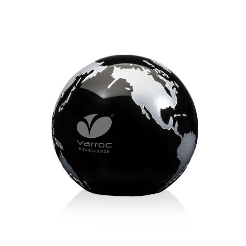 Awards and Trophies - Globe Paperweight - Black