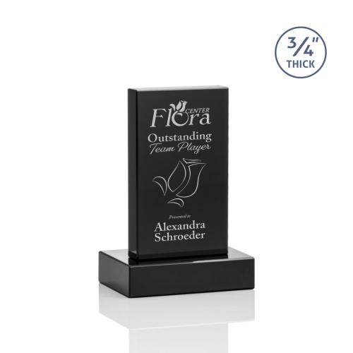 Awards and Trophies - Hathaway Black  Rectangle Crystal Award