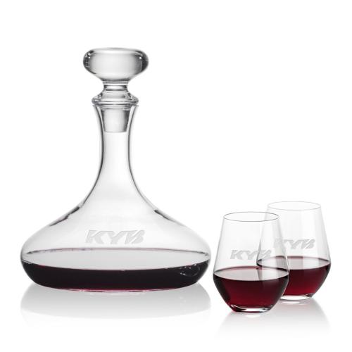 Corporate Gifts - Barware - Gift Sets - Stratford Decanter & Reina Stemless Wine