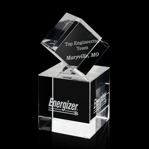 Awards and Trophies - Affirmation Square / Cube Crystal Award