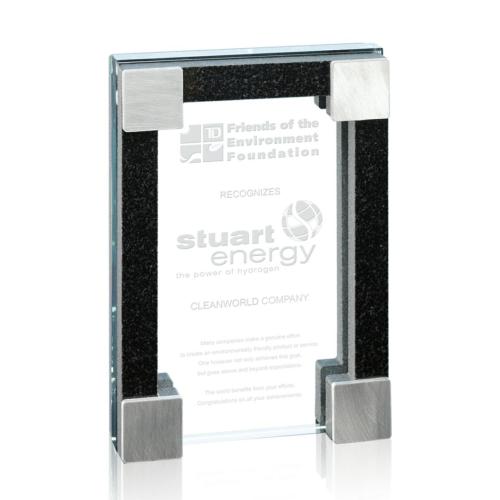 Awards and Trophies - Unique Awards - Lotus Rectangle Crystal Award