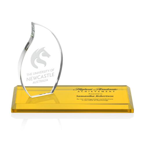 Awards and Trophies - Northam Flame Deep Etch Crystal Award