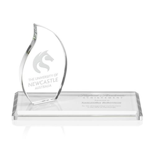 Awards and Trophies - Northam Deep Etch Flame Crystal Award