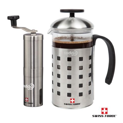 Promotional Productions - Housewares - Coffee Makers - Swiss Force® Geneva Coffee Press and Grinder