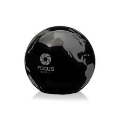Employee Gifts - Globe with Frosted Land - Black