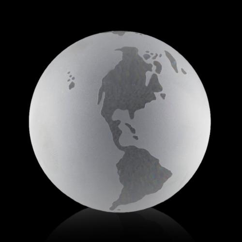 Corporate Gifts - Desk Accessories - Paperweights - Clear Globe with Frosted Ocean