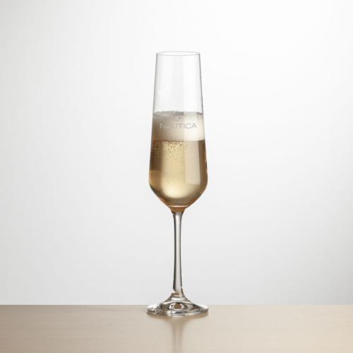 Corporate Gifts - Barware - Champagne Flutes - Cannes Flute - Deep Etch