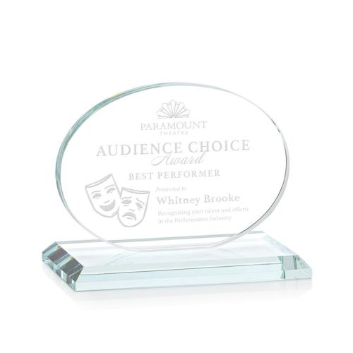 Awards and Trophies - Austin Clear (Horiz) Circle Crystal Award